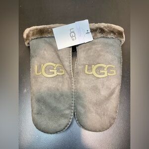 UGG Glove LOGO SUEDE EUCALYPTUS SPRAY SHEARLING WOMEN'S MITTENS SIZE S/M